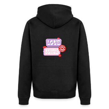 love wins - Veste à capuche bio Premium Unisexe - noir - Dos - Nico (187cm)