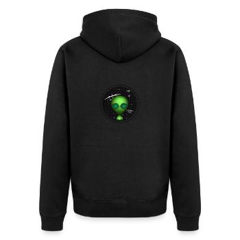 Alien - Unisex Premium Bio Zip Hoodie - Schwarz - Hinten - Nico (187cm)