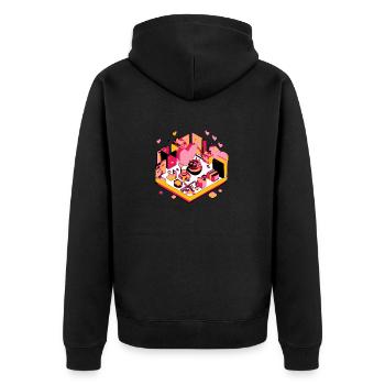 Haus der Liebe - Unisex Premium Bio Zip Hoodie - Schwarz - Hinten - Nico (187cm)