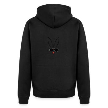 Cool Easter with Sunglasses - Unisex Premium Organic Zip Hoodie - black - Back - Nico (187cm)