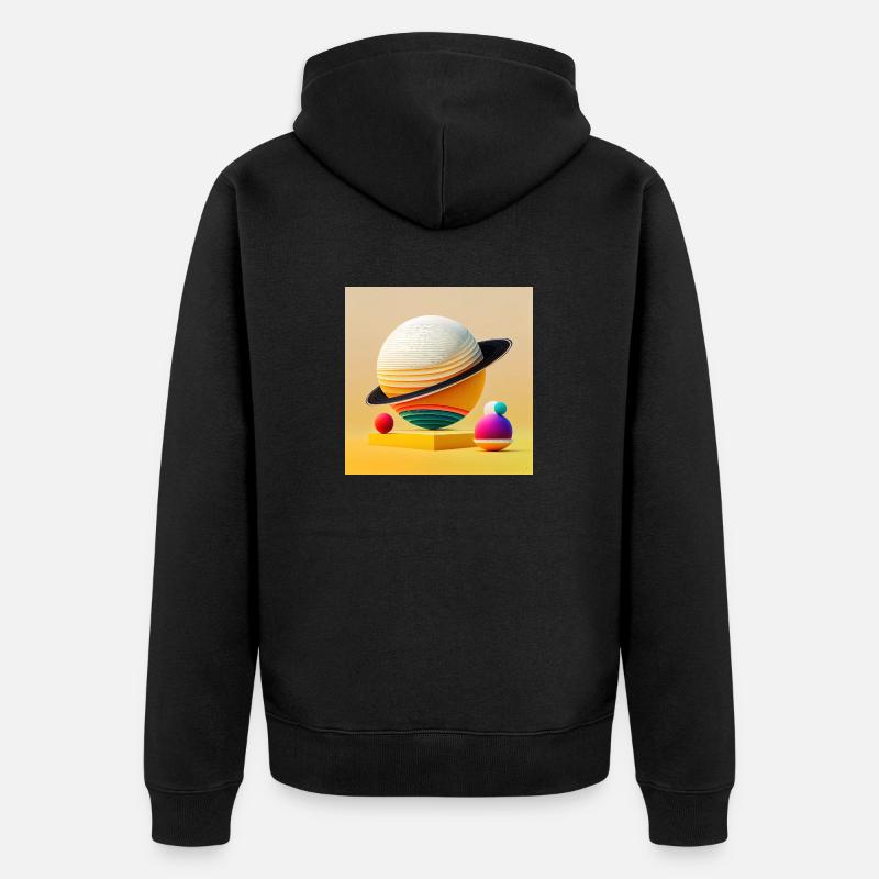 Colonisation de Saturne - Veste à capuche bio Premium Unisexe - noir