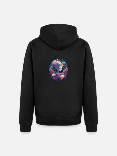 Chibi Skelettkönigin - Viktorianischer Gothic Horror - Unisex Premium Bio Zip Hoodie - Schwarz
