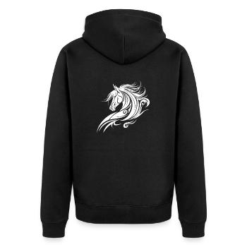 Cheval, Équitation, Style de tatouage tribal, Fan de nature animale - Veste à capuche bio Premium Unisexe - noir - Dos - Nico (187cm)