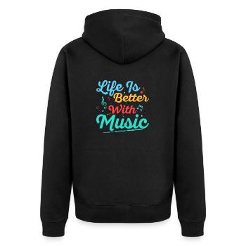 La vie est meilleure avec le professeur de musique de l’école de musique - Veste à capuche bio Premium Unisexe - noir - Dos - Nico (187cm)