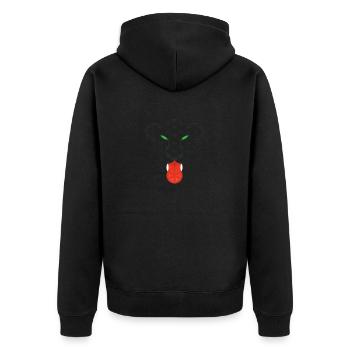 Sacred Panther - Black Panther of Life - T/O. - Unisex Premium Bio Zip Hoodie - Schwarz - Hinten - Nico (187cm)