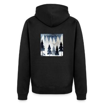 Silent Night - Unisex Premium Bio Zip Hoodie - Schwarz - Hinten - Nico (187cm)