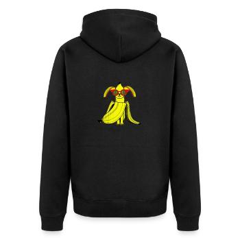 Bananabat - Unisex Premium Bio Zip Hoodie - Schwarz - Hinten - Nico (187cm)