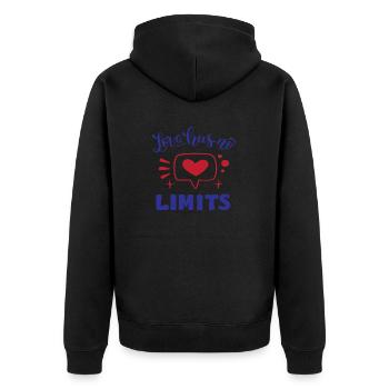 L’amour n’a pas de limites - Veste à capuche bio Premium Unisexe - noir - Dos - Nico (187cm)