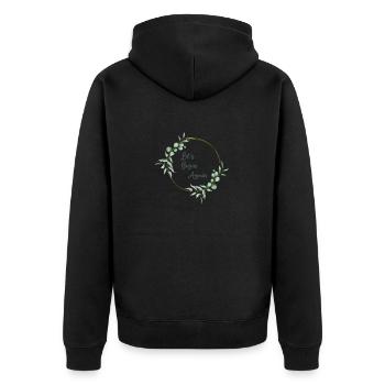 Fangen wir wieder an - Unisex Premium Bio Zip Hoodie - Schwarz - Hinten - Nico (187cm)