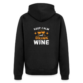 Restez calme et buvez du vin - Veste à capuche bio Premium Unisexe - noir - Dos - Nico (187cm)
