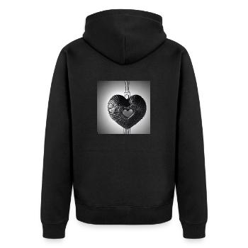 Bijoux coeur Metall - Veste à capuche bio Premium Unisexe - noir - Dos - Nico (187cm)