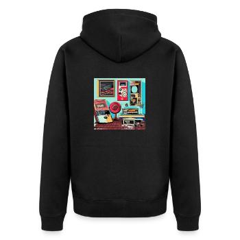 Chambre Rétro de Style Années 80 - Veste à capuche bio Premium Unisexe - noir - Dos - Nico (187cm)