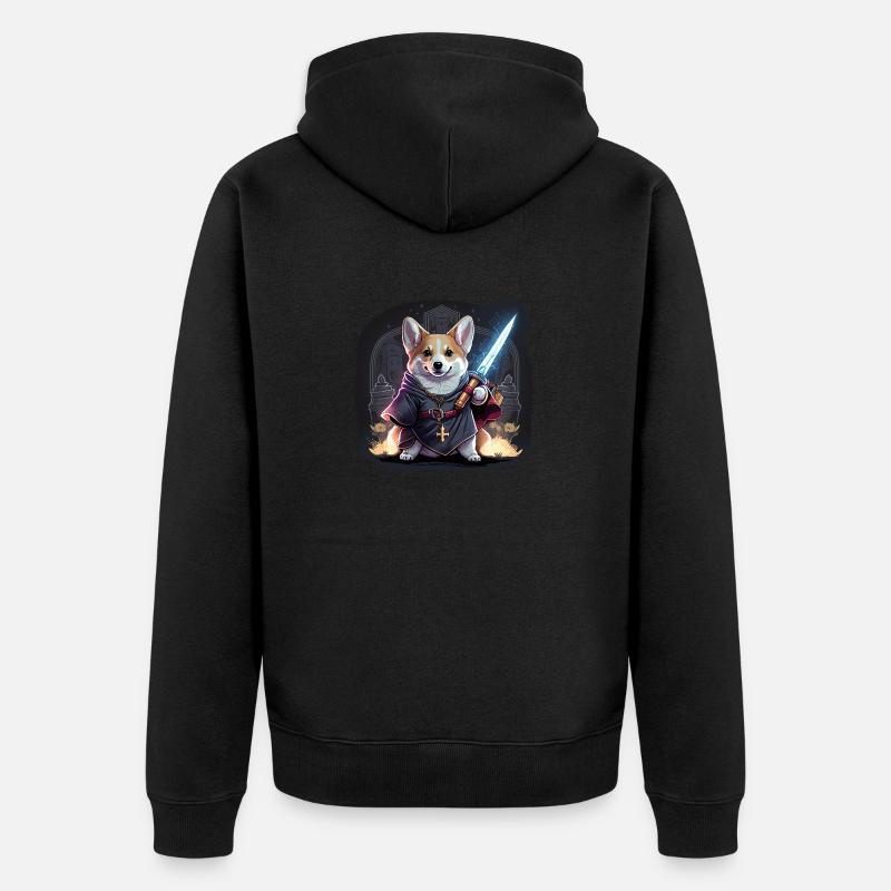 CorgiKreuz Chevalier - Veste à capuche bio Premium Unisexe - noir