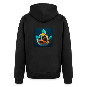 3D d’un joli poisson tropical art numérique - Veste à capuche bio Premium Unisexe - noir - Dos - Nico (187cm)