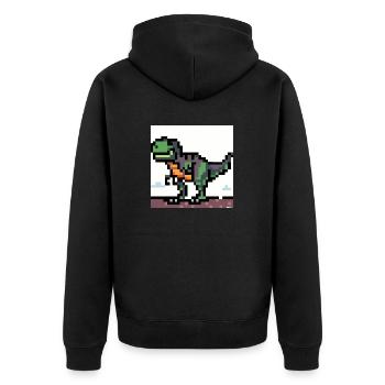 Tyrannosaurus pixel art - Veste à capuche bio Premium Unisexe - noir - Dos - Nico (187cm)