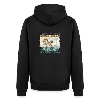 Home sweet Home - mein Haus mein Boot meine Insel - Unisex Premium Bio Zip Hoodie - Schwarz - Hinten - Nico (187cm)