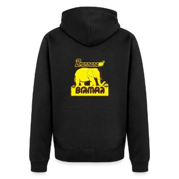 Branana -Fant - Unisex Premium Bio Zip Hoodie - Schwarz - Hinten - Nico (187cm)
