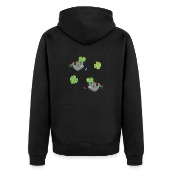 Faultiere - Unisex Premium Bio Zip Hoodie - Schwarz - Hinten - Nico (187cm)