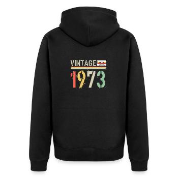 Cassette vintage 1973 - Veste à capuche bio Premium Unisexe - noir - Dos - Nico (187cm)