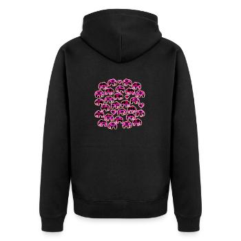 Elefant und Herzen pink - Unisex Premium Bio Zip Hoodie - Schwarz - Hinten - Nico (187cm)