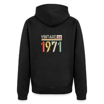 Cassette vintage 1971 - Veste à capuche bio Premium Unisexe - noir - Dos - Nico (187cm)