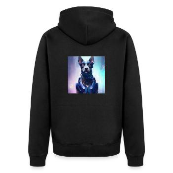 Chien futuriste - Veste à capuche bio Premium Unisexe - noir - Dos - Nico (187cm)