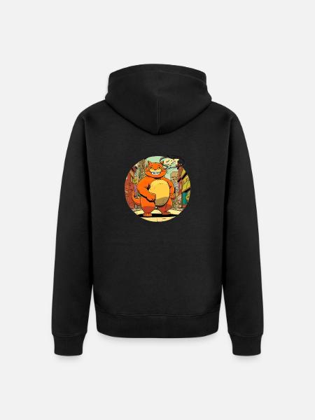 chat gpt - Veste à capuche bio Premium Unisexe - noir