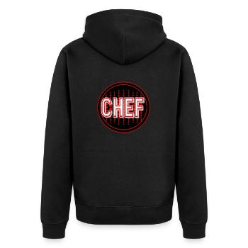 Chef avec un beau parcours - Veste à capuche bio Premium Unisexe - noir - Dos - Nico (187cm)