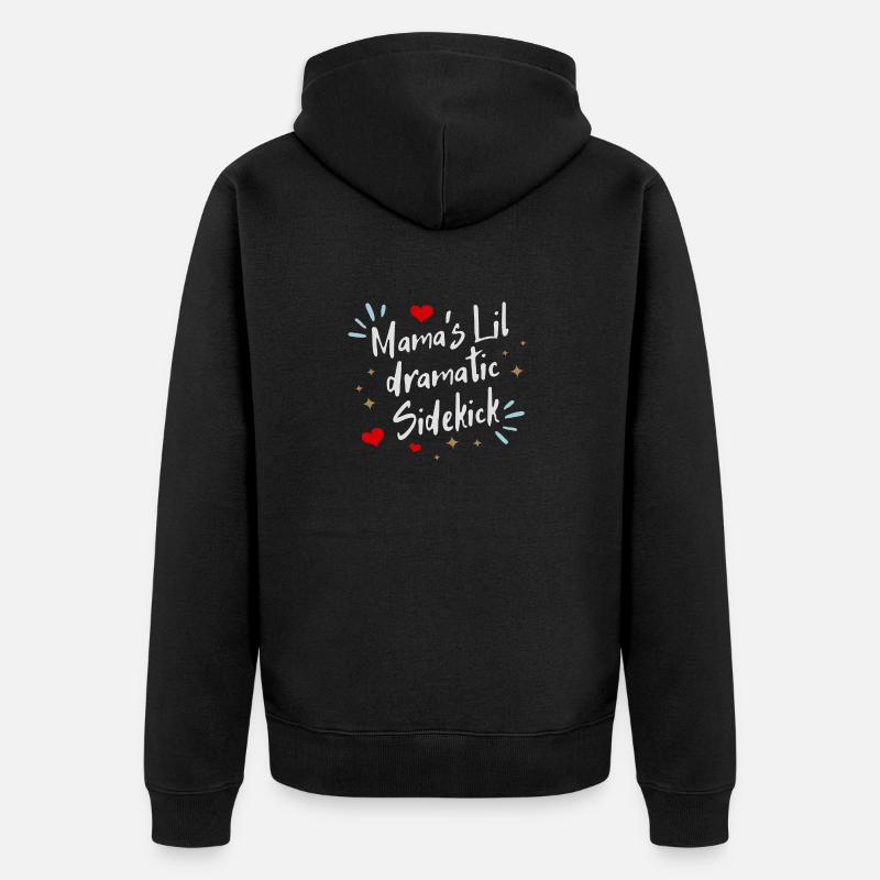Mama´s lil dramatic Sidekick - Unisex Premium Bio Zip Hoodie - Schwarz