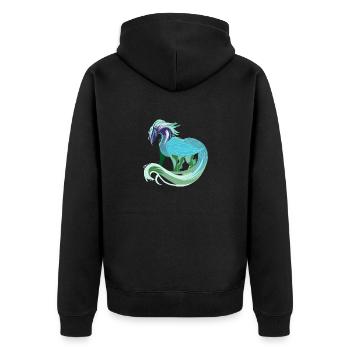 Fabelwesen - Unisex Premium Bio Zip Hoodie - Schwarz - Hinten - Nico (187cm)