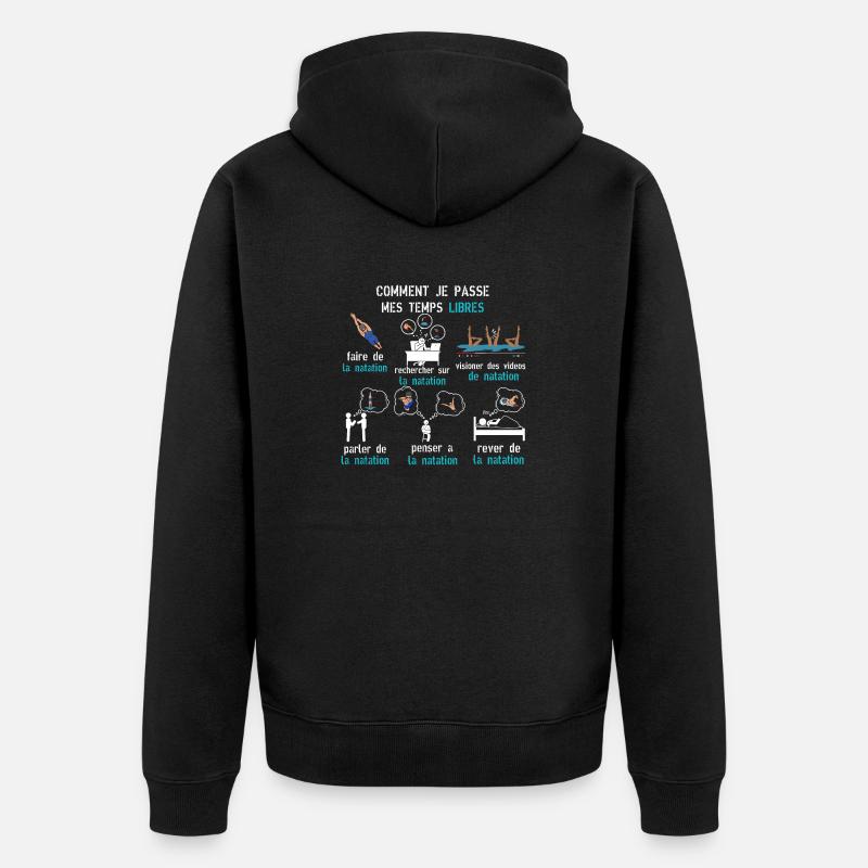 temps libre natation cadeau natation - Veste à capuche bio Premium Unisexe - noir