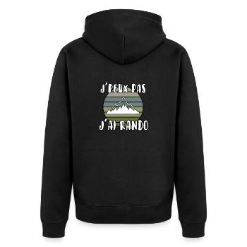 J’peux pas j’ai rando - Veste à capuche bio Premium Unisexe - noir - Dos - Nico (187cm)