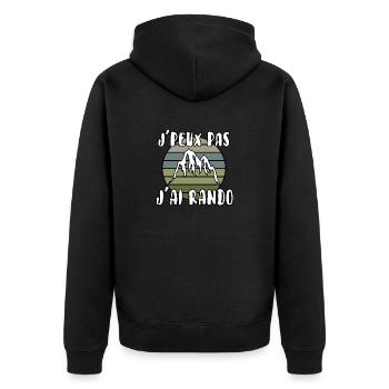 J’peux pas j’ai rando - Veste à capuche bio Premium Unisexe - noir - Dos - Nico (187cm)
