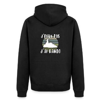 J’peux pas j’ai rando - Veste à capuche bio Premium Unisexe - noir - Dos - Nico (187cm)