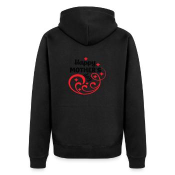 Happy Mother's Day - Unisex Premium Organic Zip Hoodie - black - Back - Nico (187cm)