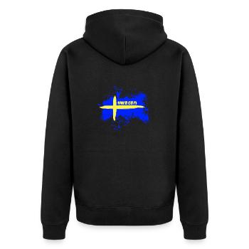 Drapeau de la Suède/Drapeau - Veste à capuche bio Premium Unisexe - noir - Dos - Nico (187cm)