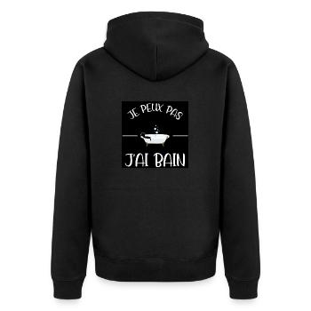 Je peux pas, j'ai bain. - Veste à capuche bio Premium Unisexe - noir - Dos - Nico (187cm)
