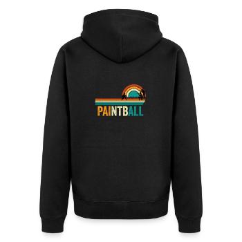 Paintball Retro Vintage - Veste à capuche bio Premium Unisexe - noir - Dos - Nico (187cm)