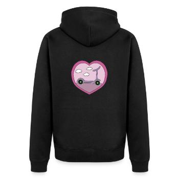Scooter in pink design - Unisex Premium Organic Zip Hoodie - black - Back - Nico (187cm)