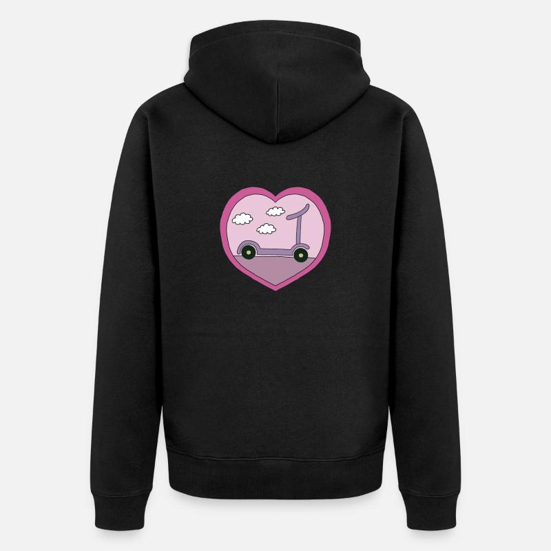 Roller im rosa Design - Unisex Premium Bio Zip Hoodie - Schwarz