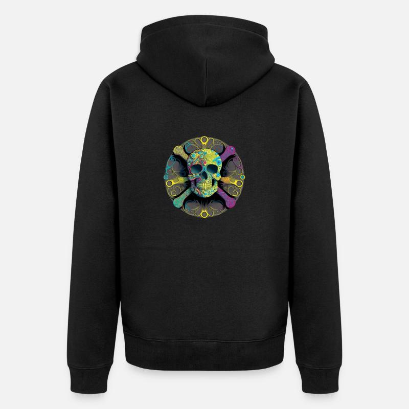 Crâne et os - Veste à capuche bio Premium Unisexe - noir