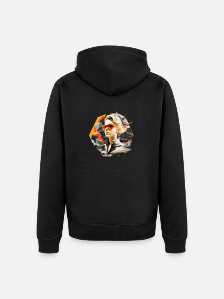 Retro Flash No35 - Unisex Premium Bio Zip Hoodie - Schwarz