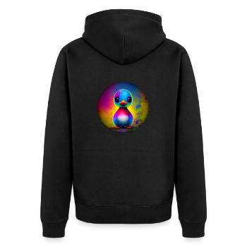 Enten Küken knall Bunt - Unisex Premium Bio Zip Hoodie - Schwarz - Hinten - Nico (187cm)