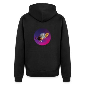 Drôle mignon chat coquin Bengale Main Coon Space - Veste à capuche bio Premium Unisexe - noir - Dos - Nico (187cm)
