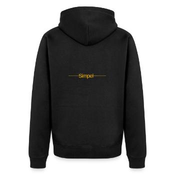 Simple - Unisex Premium Organic Zip Hoodie - black - Back - Nico (187cm)