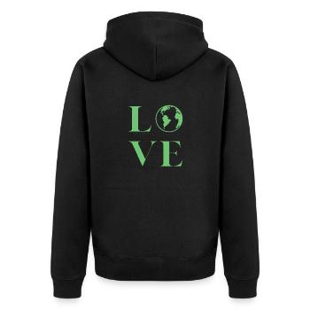 love environnement - Veste à capuche bio Premium Unisexe - noir - Dos - Nico (187cm)