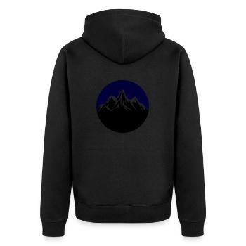mountains - Unisex Premium Bio Zip Hoodie - Schwarz - Hinten - Nico (187cm)