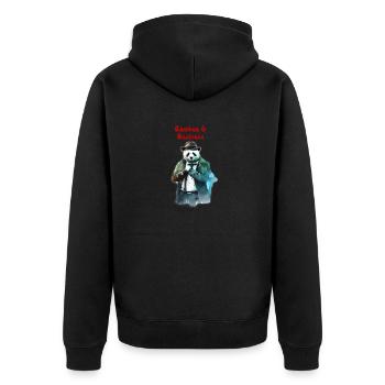 Bamboo und Business - Unisex Premium Bio Zip Hoodie - Schwarz - Hinten - Nico (187cm)