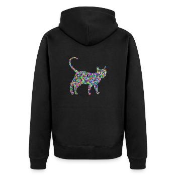Chat coloré, Défilé - Veste à capuche bio Premium Unisexe - noir - Dos - Nico (187cm)