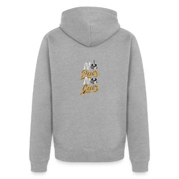 No Pain No Gain - Unisex Premium Bio Zip Hoodie - Grau meliert - Hinten - Nico (187cm)